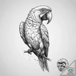 Tattoo sketch macaw, ink illustration for tat… – tattoo sketch (№1757215327_0, 07.09.2025 03:22) — tattoovalue.net