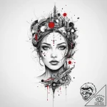 Tattoo sketch cosmic fable, tattoo line art,… – tattoo sketch (№1757215918_0, 07.09.2025 03:31) — tattoovalue.net
