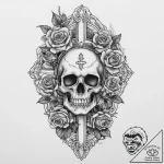 Tattoo sketch vintage mirror frame, artistic… – tattoo sketch (№1757216908_0, 07.09.2025 03:48) — tattoovalue.net