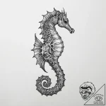 Tattoo sketch seahorse – tattoo sketch (№1757218497_0, 07.09.2025 04:14) — tattoovalue.net