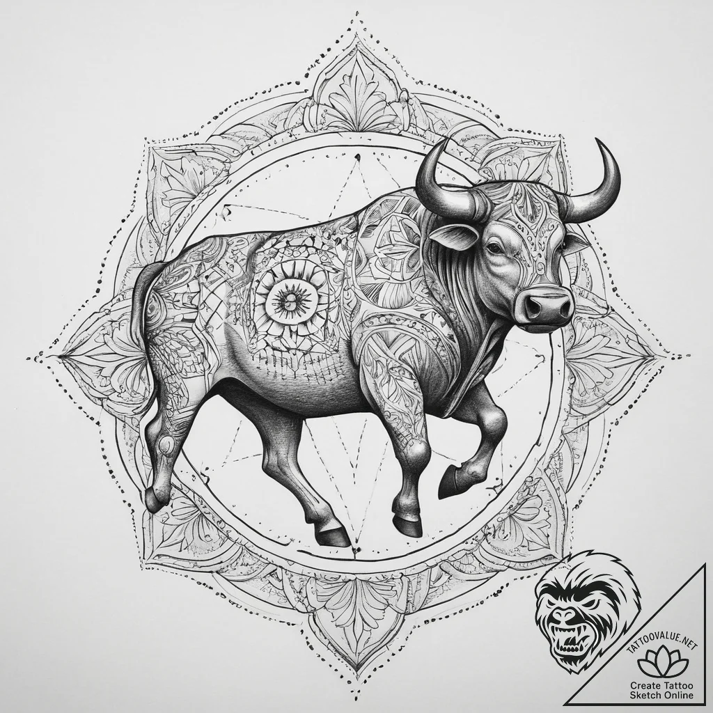 Tattoo sketch rodeo a person on a bull, artis... - tattoo sketch (№1757219682_0, 07.09.2025 04:34) — tattoovalue.net