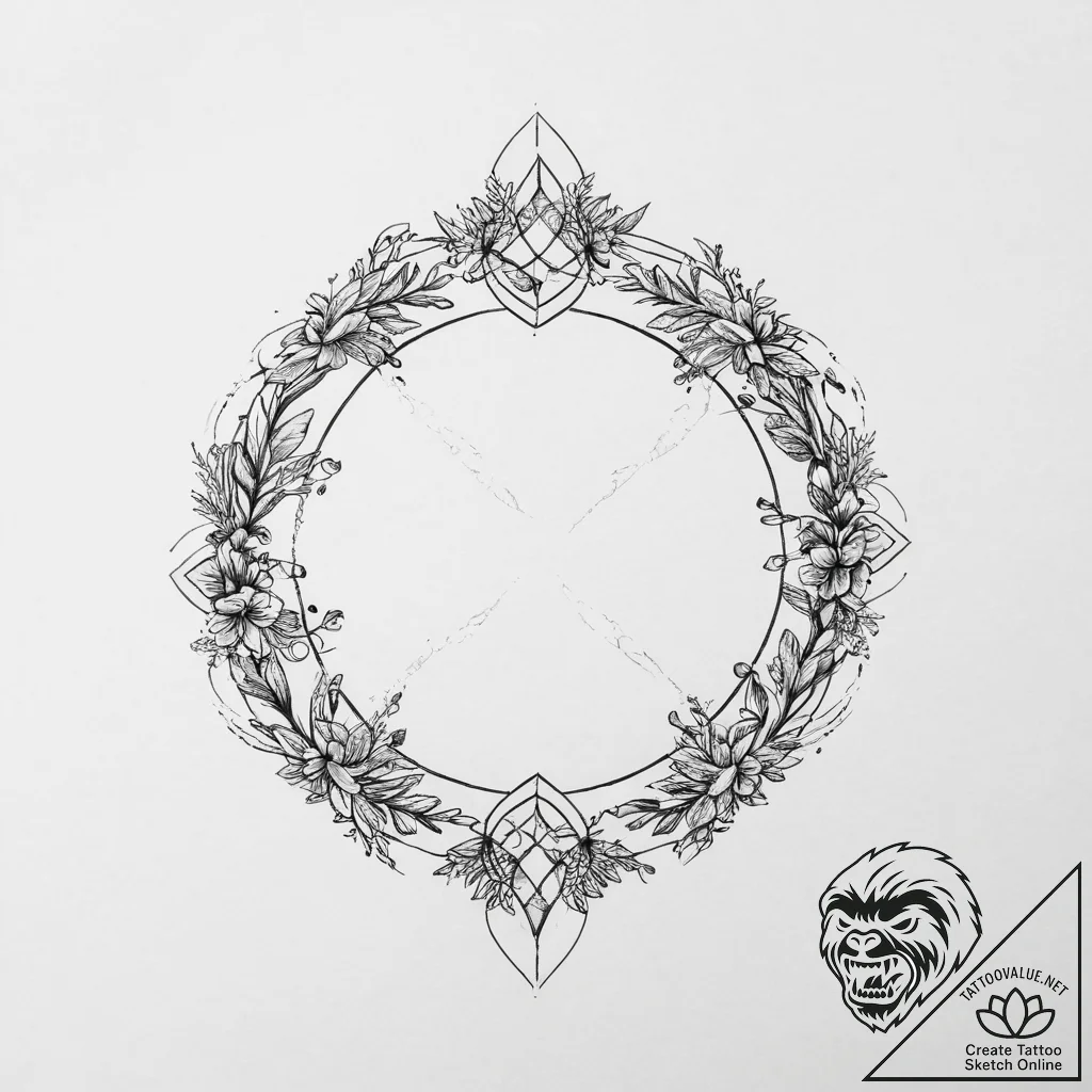 Tattoo sketch lemniscate with birds - tattoo sketch (№1757219886_0, 07.09.2025 04:38) — tattoovalue.net