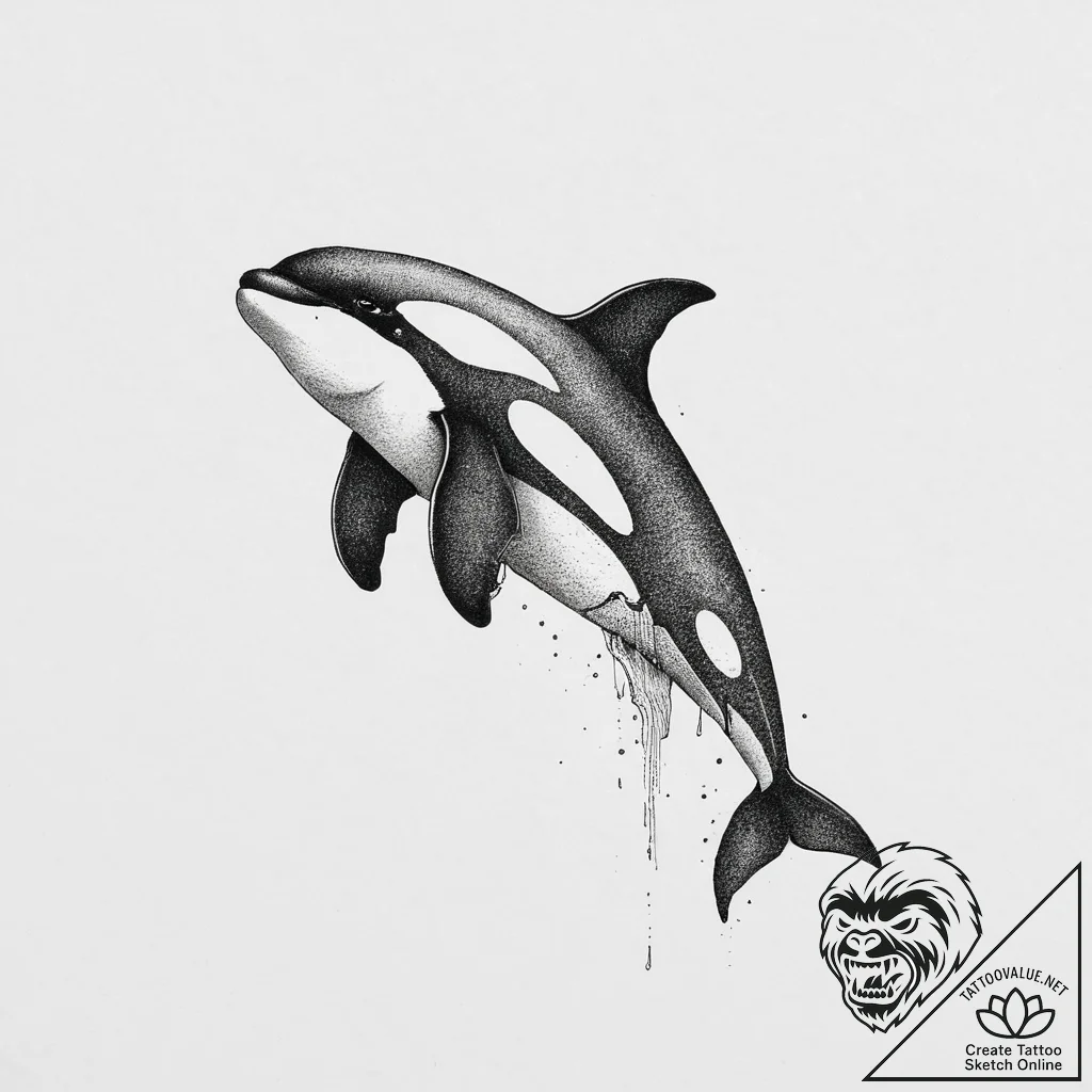 Tattoo sketch orca, tattoo sketch design, fin... - tattoo sketch (№1757220278_0, 07.09.2025 04:44) — tattoovalue.net