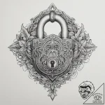 Tattoo hands with a lock, tattoo drawing outl… – tattoo sketch (№1757221275_0, 07.09.2025 05:01) — tattoovalue.net