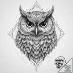 Tattoo sketch owl, ink illustration for tatto… – tattoo sketch (№1757221473_0, 07.09.2025 05:04) — tattoovalue.net