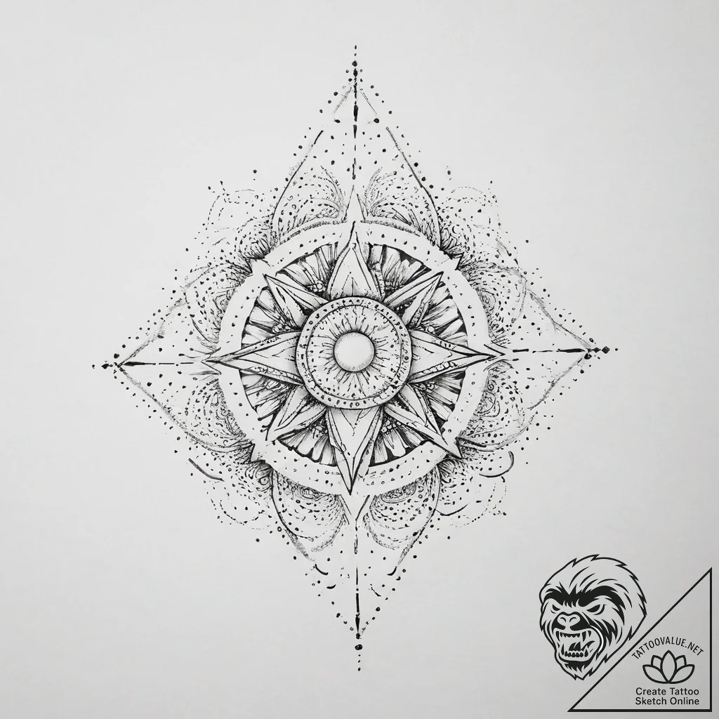 Tattoo sketch cosmic self, tattoo drawing out... - tattoo sketch (№1757222677_0, 07.09.2025 05:24) — tattoovalue.net