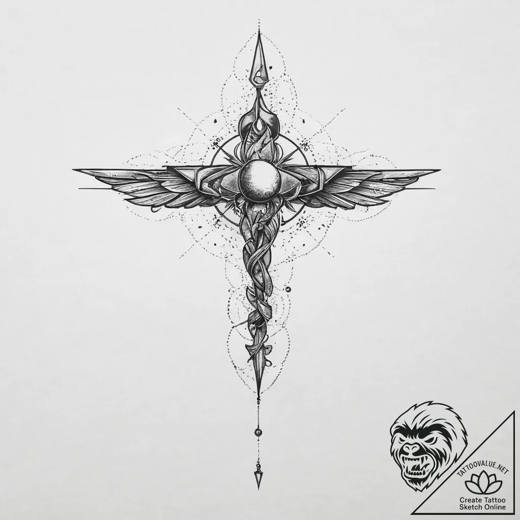 Tattoo sketch cosmic plane, concept art for t... - tattoo sketch (№1757223273_0, 07.09.2025 05:34) — tattoovalue.net