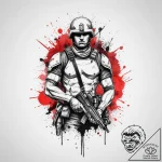 Tattoo sketch soldier with a lock, tattoo ske… – tattoo sketch (№1757223864_0, 07.09.2025 05:44) — tattoovalue.net