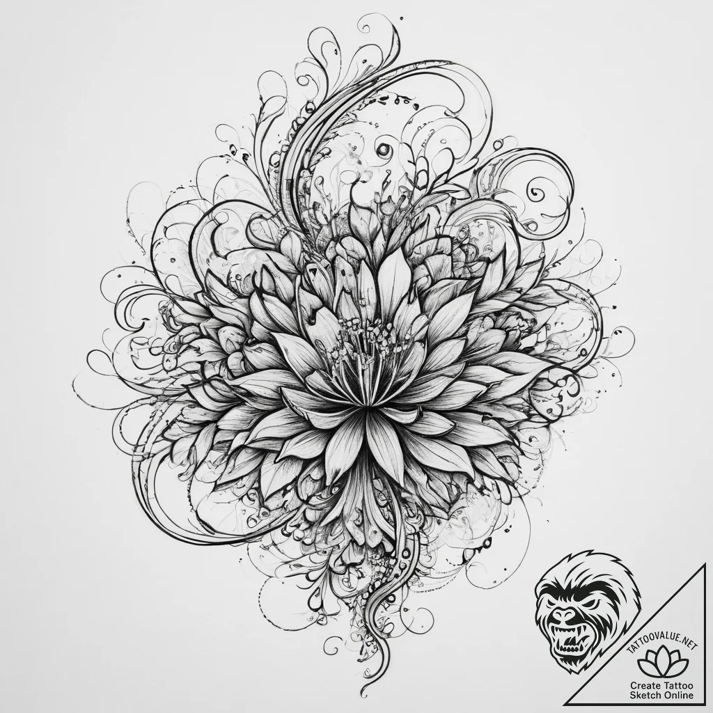 Tattoo sketch sundew, concept art for tattoo,... - tattoo sketch (№1757224264_0, 07.09.2025 05:51) — tattoovalue.net