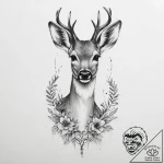 Tattoo sketch graceful fawn tattoo – tattoo sketch (№1757224861_0, 07.09.2025 06:01) — tattoovalue.net