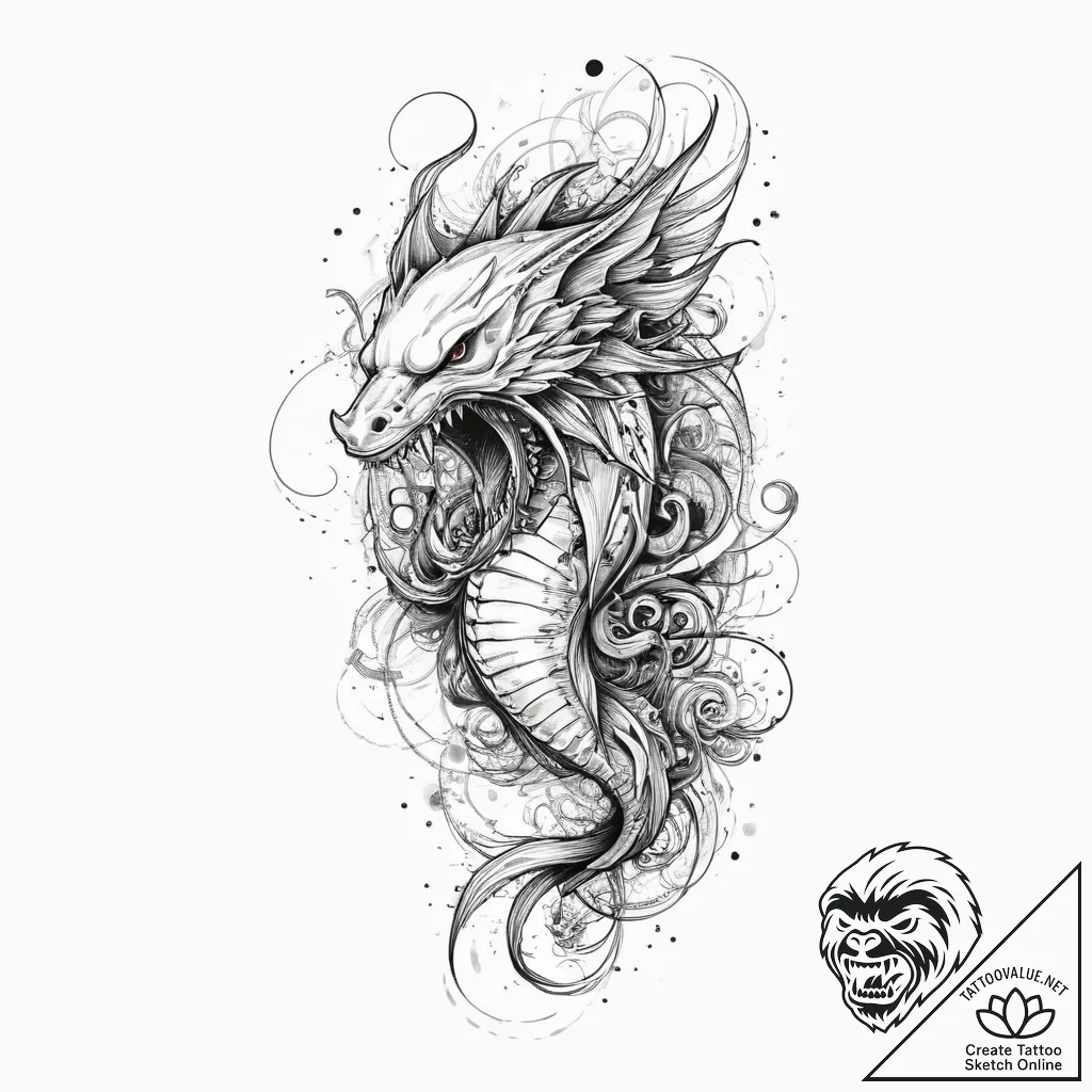 Tattoo sketch leviathan, ink illustration for... - tattoo sketch (№1757225846_0, 07.09.2025 06:17) — tattoovalue.net