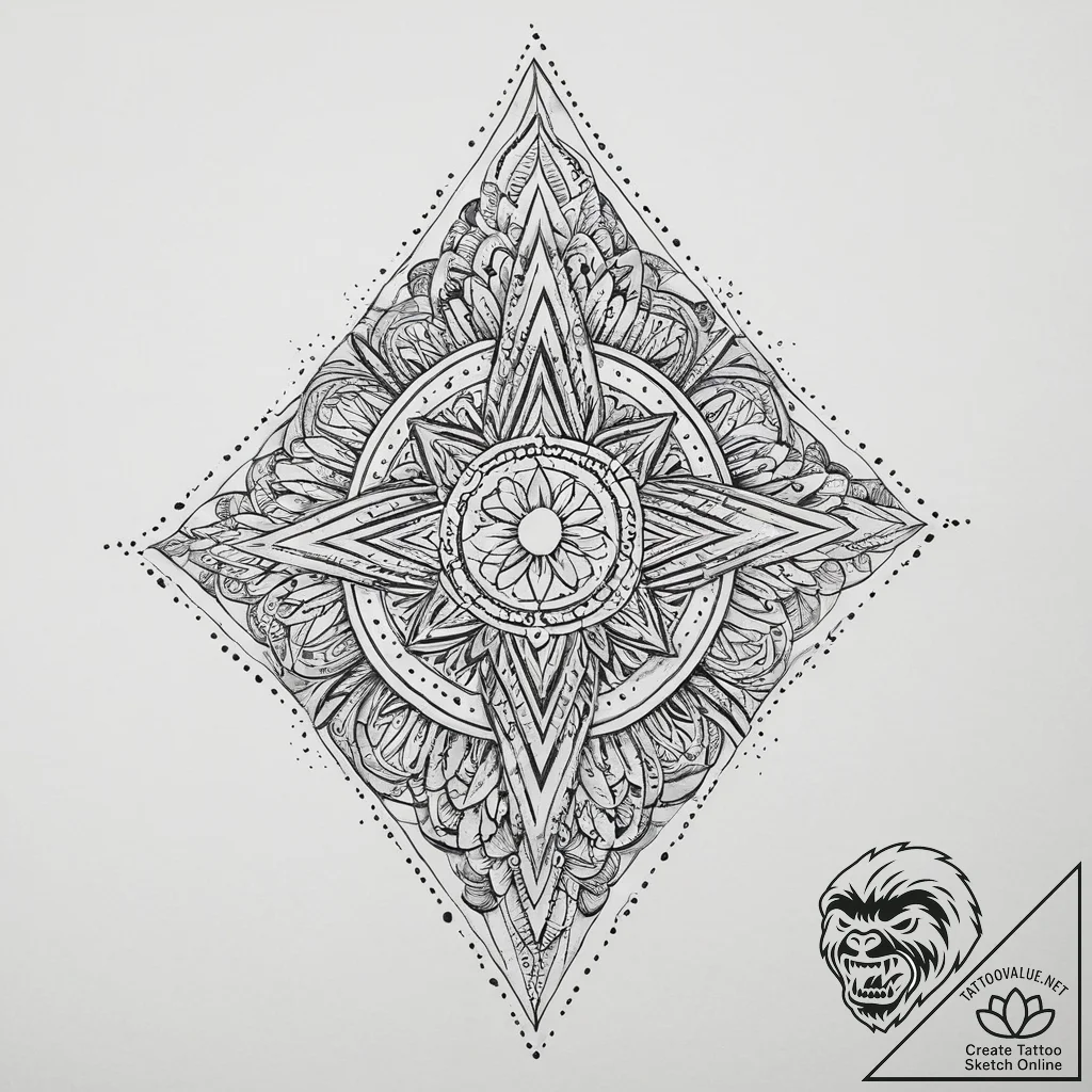 Tattoo sketch holy character, artistic tattoo... - tattoo sketch (№1757226044_0, 07.09.2025 06:20) — tattoovalue.net