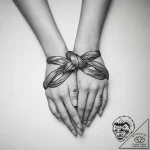 Tattoo sketch hands with a knot – tattoo sketch (№1757226240_0, 07.09.2025 06:24) — tattoovalue.net
