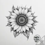 Tattoo sketch sunflower flower – tattoo sketch (№1757226436_0, 07.09.2025 06:27) — tattoovalue.net