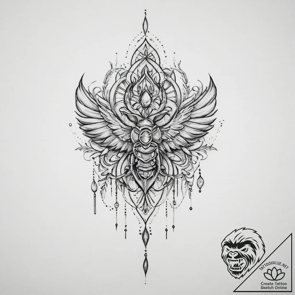 Tattoo sketch amber - tattoo sketch (№1757226631_0, 07.09.2025 06:30) — tattoovalue.net