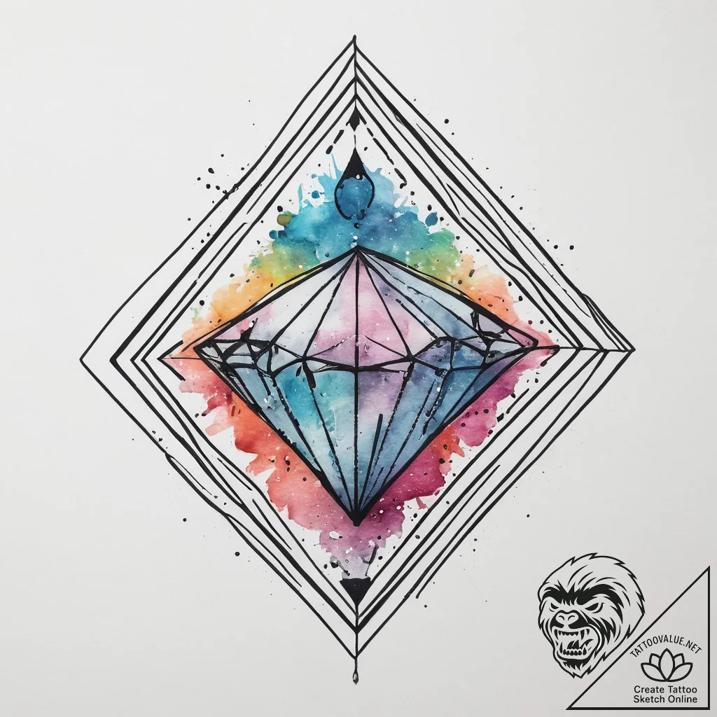 Tattoo sketch diamond, tattoo drawing outline... - tattoo sketch (№1757229224_0, 07.09.2025 07:13) — tattoovalue.net