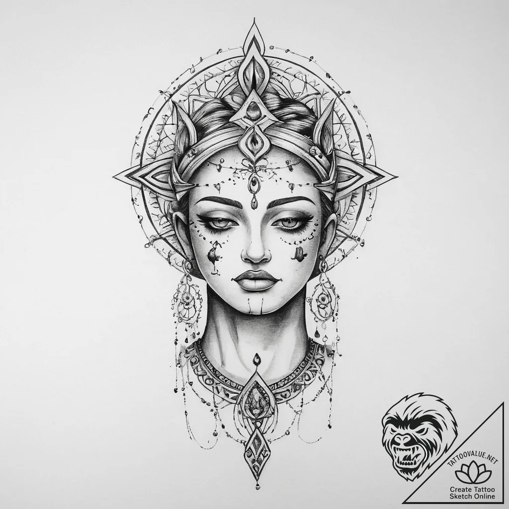 Tattoo sketch spiritual person - tattoo sketch (№1757229426_0, 07.09.2025 07:17) — tattoovalue.net