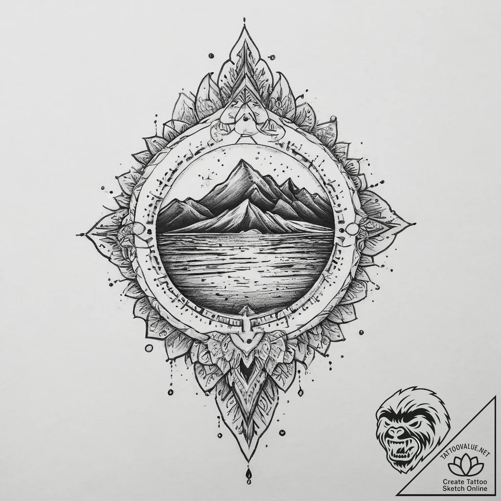 Tattoo sketch sand, tattoo line art, clean li... - tattoo sketch (№1757231218_0, 07.09.2025 07:46) — tattoovalue.net
