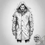 Tattoo sketch duffel coat with a quote, artis… – tattoo sketch (№1757232408_0, 07.09.2025 08:06) — tattoovalue.net