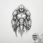 Tattoo sketch warforged armor, tattoo drawing… – tattoo sketch (№1757233397_0, 07.09.2025 08:23) — tattoovalue.net