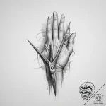 Tattoo sketch hands with a scissors, concept… – tattoo sketch (№1757233593_0, 07.09.2025 08:26) — tattoovalue.net