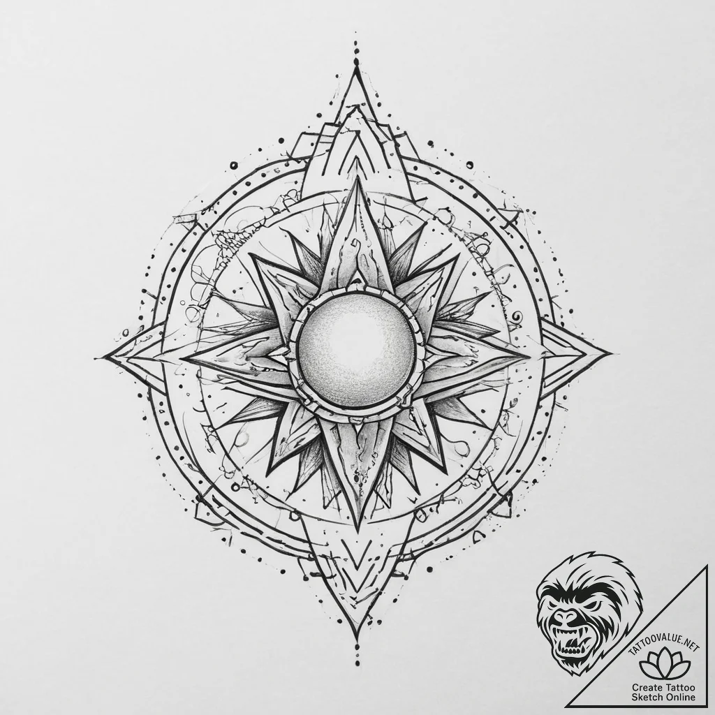 Tattoo sketch cosmic existence, tattoo flash... - tattoo sketch (№1757233794_0, 07.09.2025 08:29) — tattoovalue.net