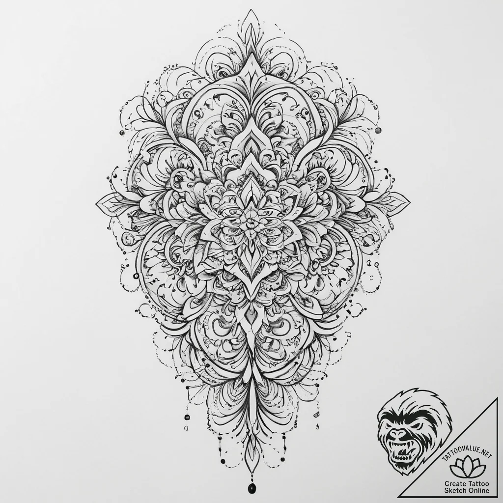 Tattoo sketch reflection, tattoo flash sheet... - tattoo sketch (№1757234186_0, 07.09.2025 08:36) — tattoovalue.net