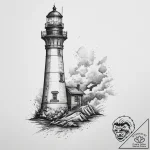 Tattoo sketch lighthouse, concept art for tat… – tattoo sketch (№1757235178_0, 07.09.2025 08:52) — tattoovalue.net