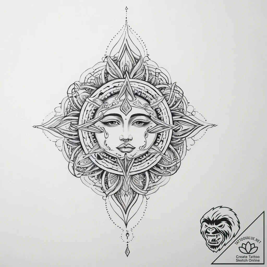 Tattoo sketch sacred identity - tattoo sketch (№1757235374_0, 07.09.2025 08:56) — tattoovalue.net