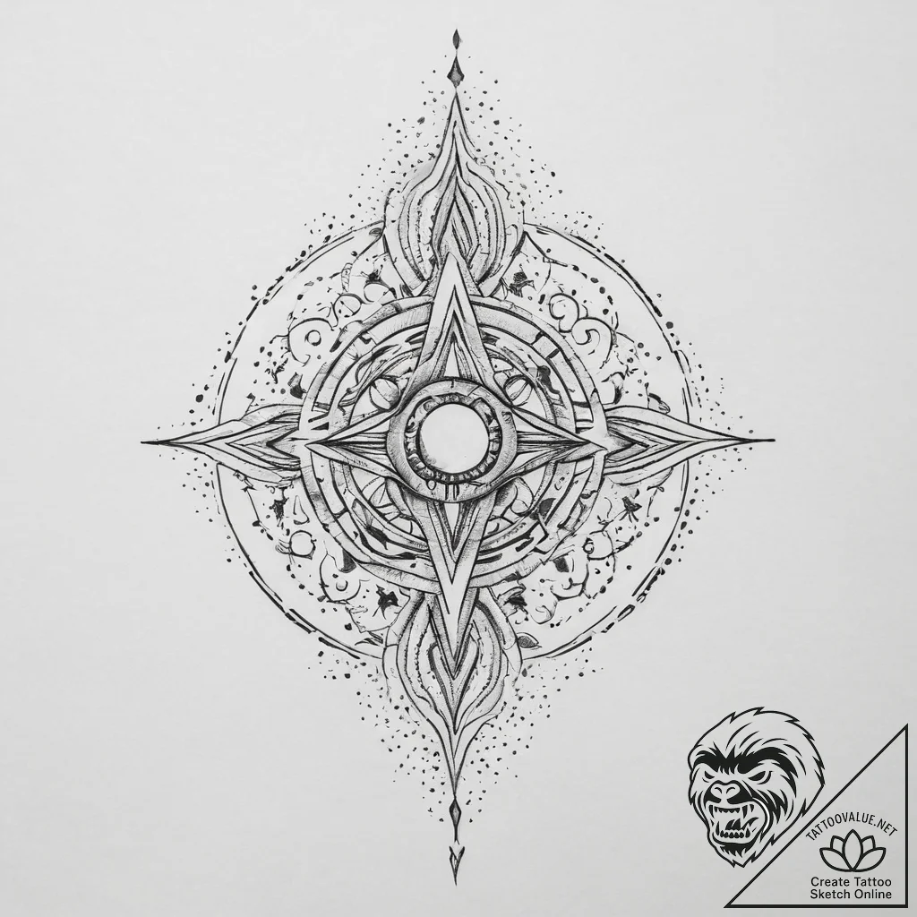 Tattoo sketch cosmic entity, concept art for... - tattoo sketch (№1757236171_0, 07.09.2025 09:09) — tattoovalue.net