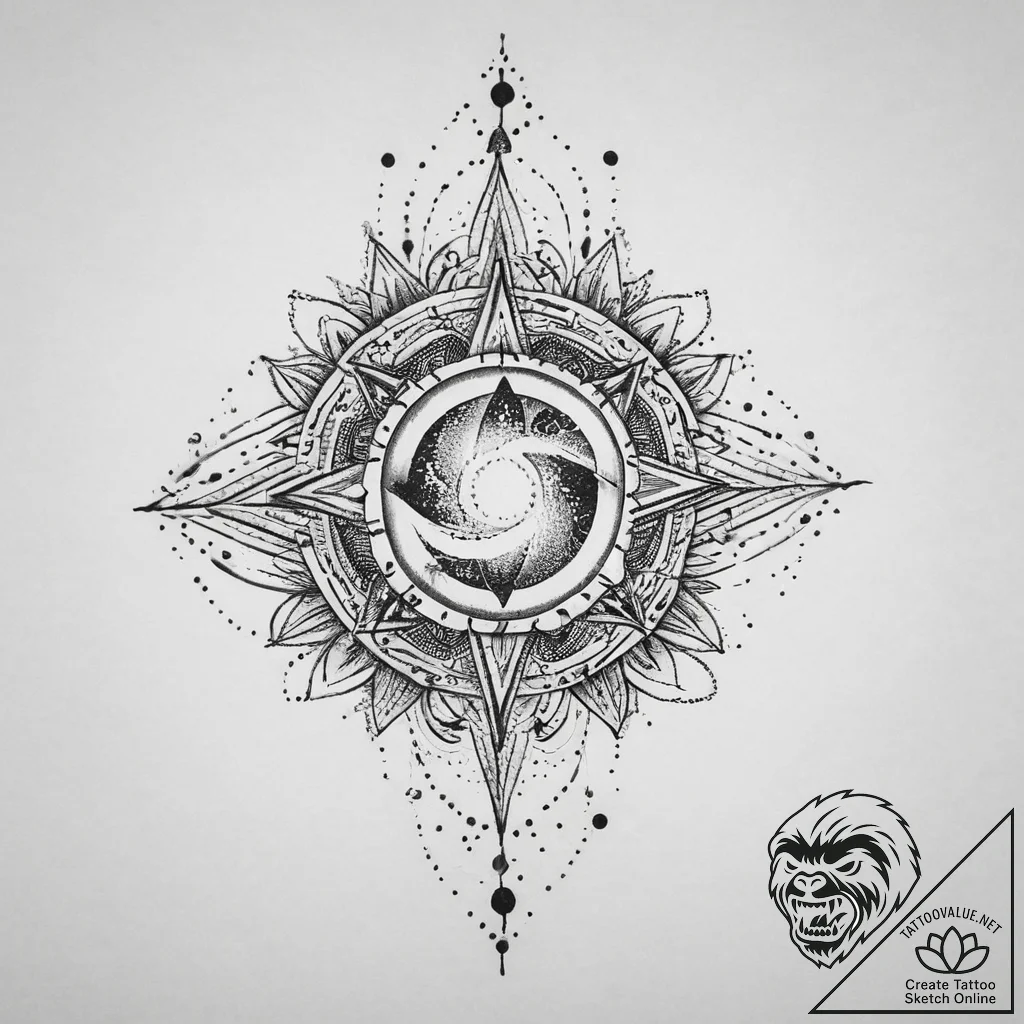 Tattoo sketch cosmic essence, tattoo sketch d... - tattoo sketch (№1757236570_0, 07.09.2025 09:16) — tattoovalue.net
