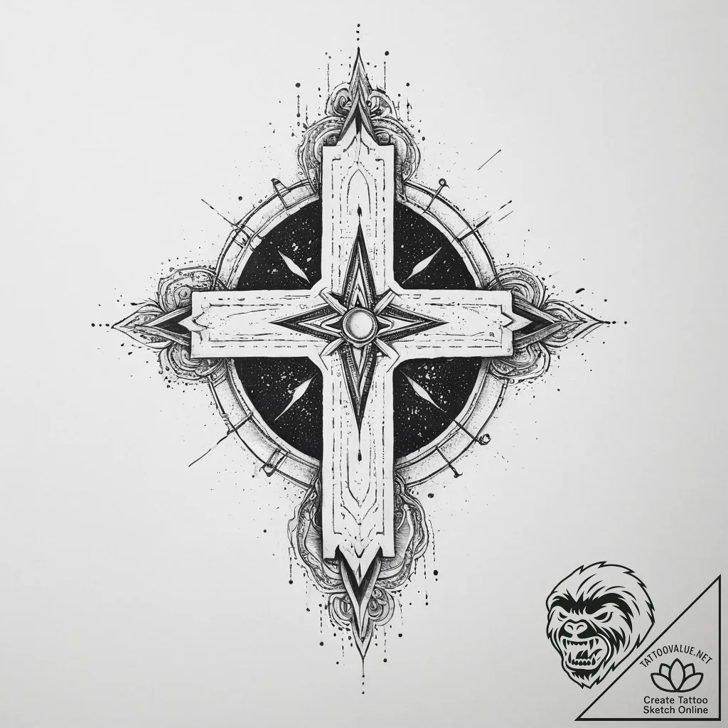 Tattoo sketch cosmic spirit, tattoo sketch de... - tattoo sketch (№1757236972_0, 07.09.2025 09:22) — tattoovalue.net