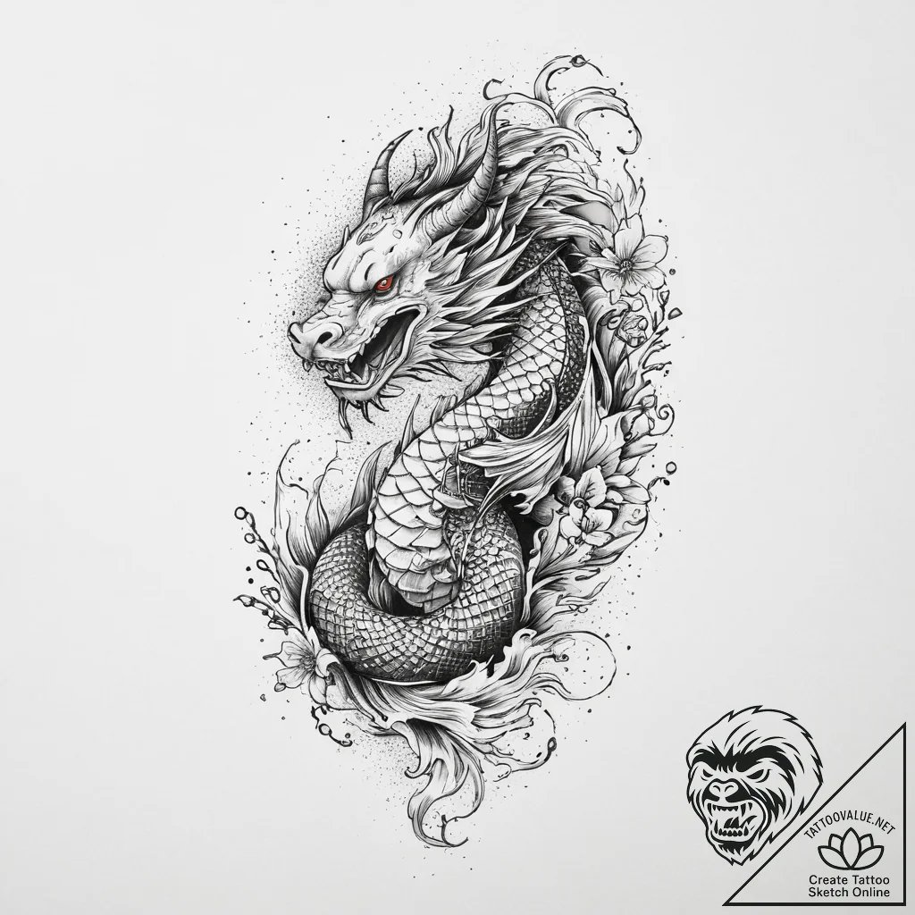 Tattoo sketch lie, ink illustration for tatto... - tattoo sketch (№1757237169_0, 07.09.2025 09:26) — tattoovalue.net