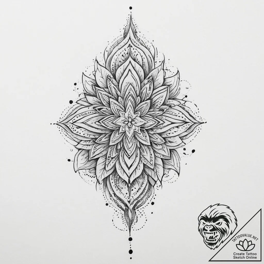 Tattoo sketch blessed being, artistic tattoo... - tattoo sketch (№1757239155_0, 07.09.2025 09:59) — tattoovalue.net