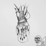 Tattoo sketch hands with a chain, ink illustr… – tattoo sketch (№1757239943_0, 07.09.2025 10:12) — tattoovalue.net