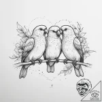 Tattoo sketch love birds with a quote, artist… – tattoo sketch (№1757240139_0, 07.09.2025 10:15) — tattoovalue.net