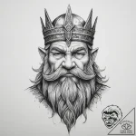 Tattoo sketch dwarven king – tattoo sketch (№1757240532_0, 07.09.2025 10:22) — tattoovalue.net