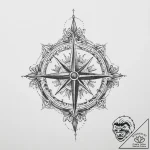 Tattoo sketch узор в виде компаса, tattoo fla… – tattoo sketch (№1757242523_0, 07.09.2025 10:55) — tattoovalue.net