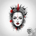 Tattoo sketch sacred narrative, concept art f… – tattoo sketch (№1757242727_0, 07.09.2025 10:58) — tattoovalue.net