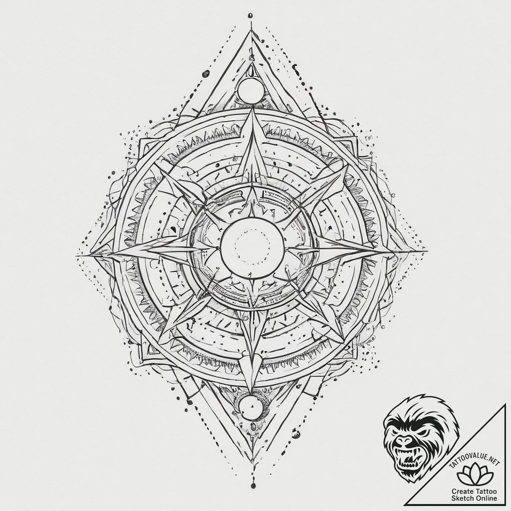 Tattoo sketch cosmic dimension, ink illustrat... - tattoo sketch (№1757243120_0, 07.09.2025 11:05) — tattoovalue.net