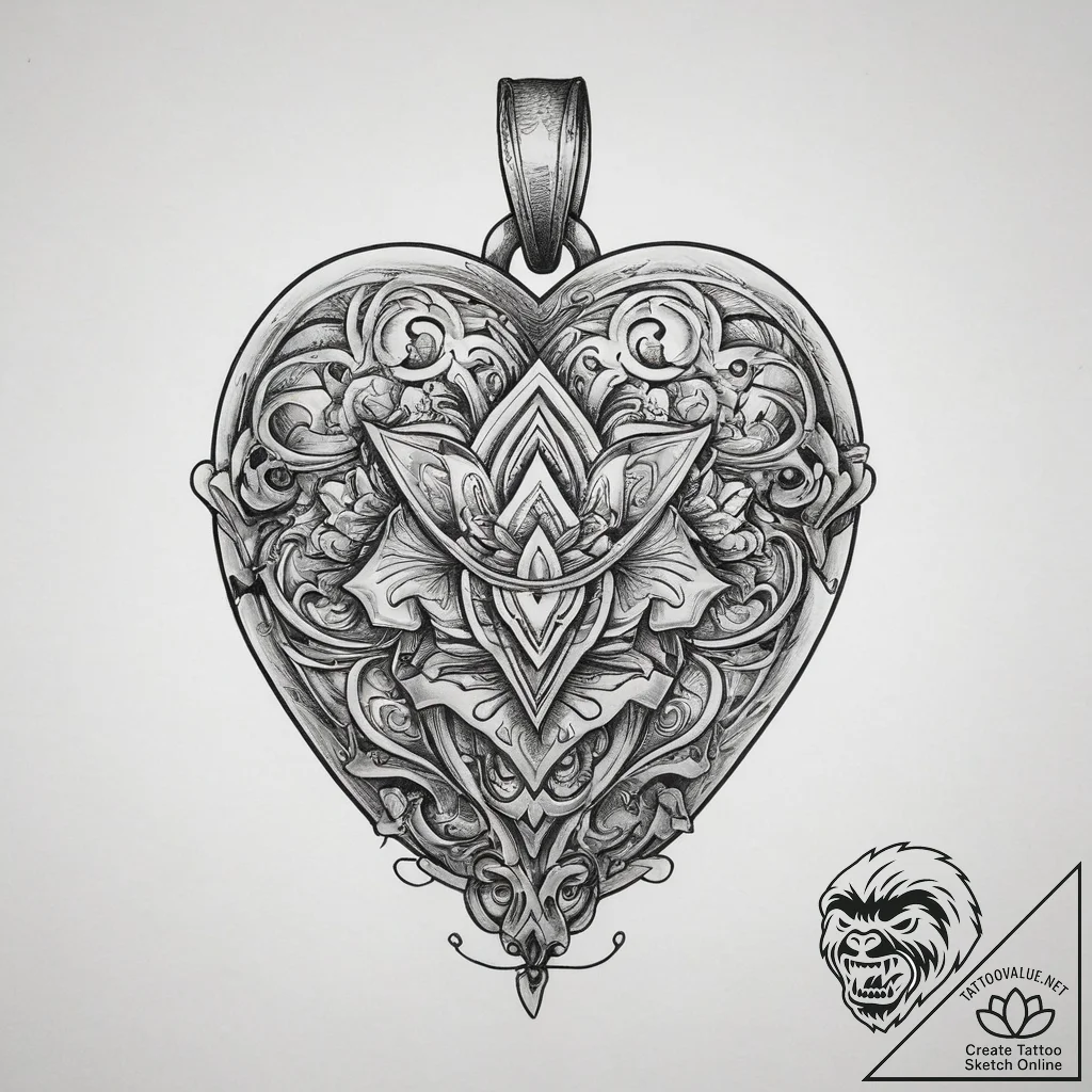 Tattoo sketch locket tattoo, artistic tattoo... - tattoo sketch (№1757243714_0, 07.09.2025 11:15) — tattoovalue.net
