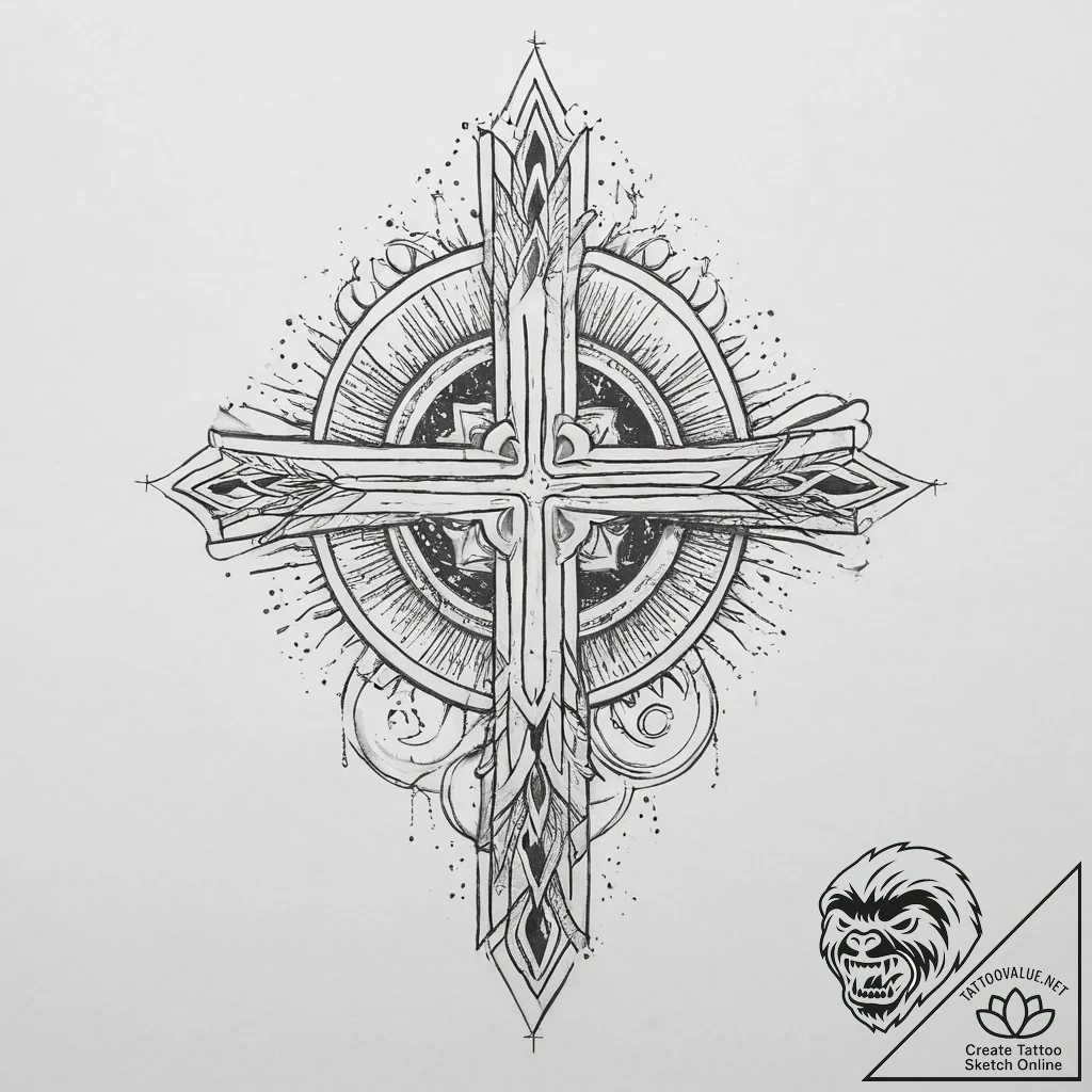 Tattoo sketch cosmic forgiveness, tattoo sket... - tattoo sketch (№1757244318_0, 07.09.2025 11:25) — tattoovalue.net