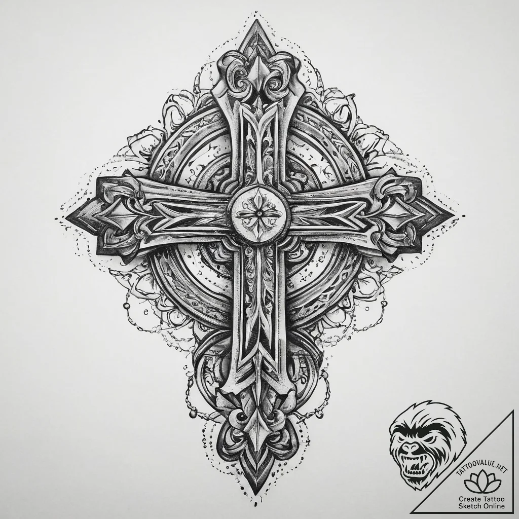Tattoo sketch shen ring with a symbol, ink il... - tattoo sketch (№1757244910_0, 07.09.2025 11:35) — tattoovalue.net