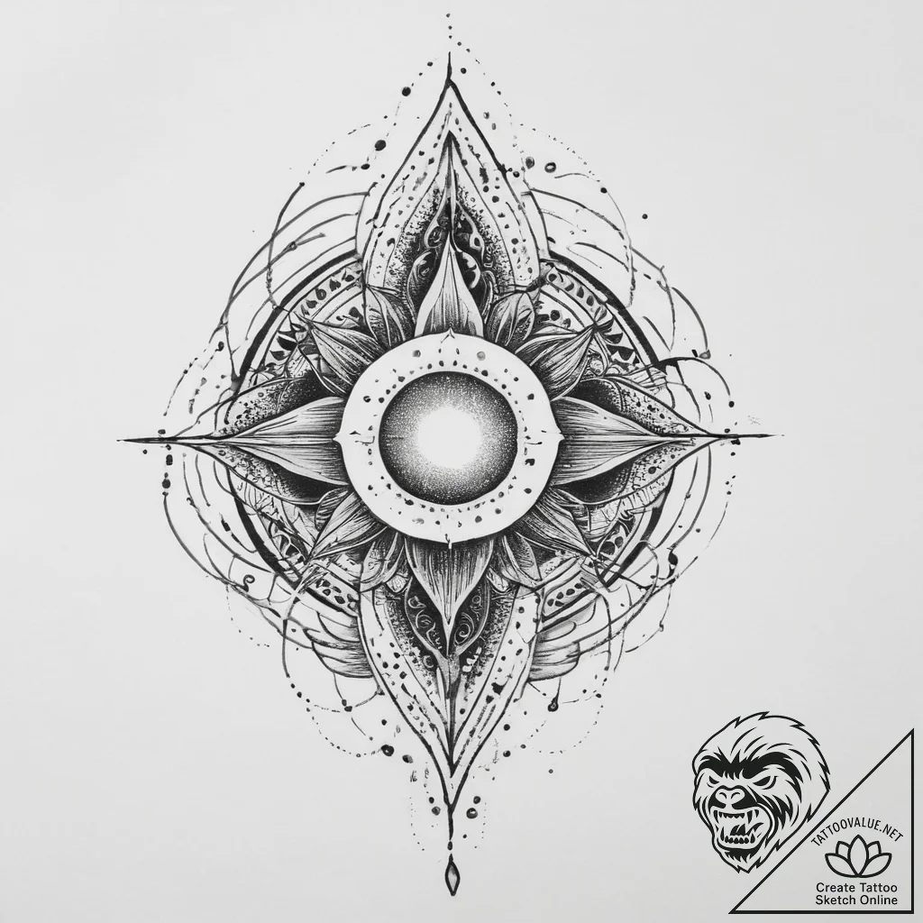Tattoo sketch cosmic legend, tattoo line art,... - tattoo sketch (№1757245106_0, 07.09.2025 11:38) — tattoovalue.net