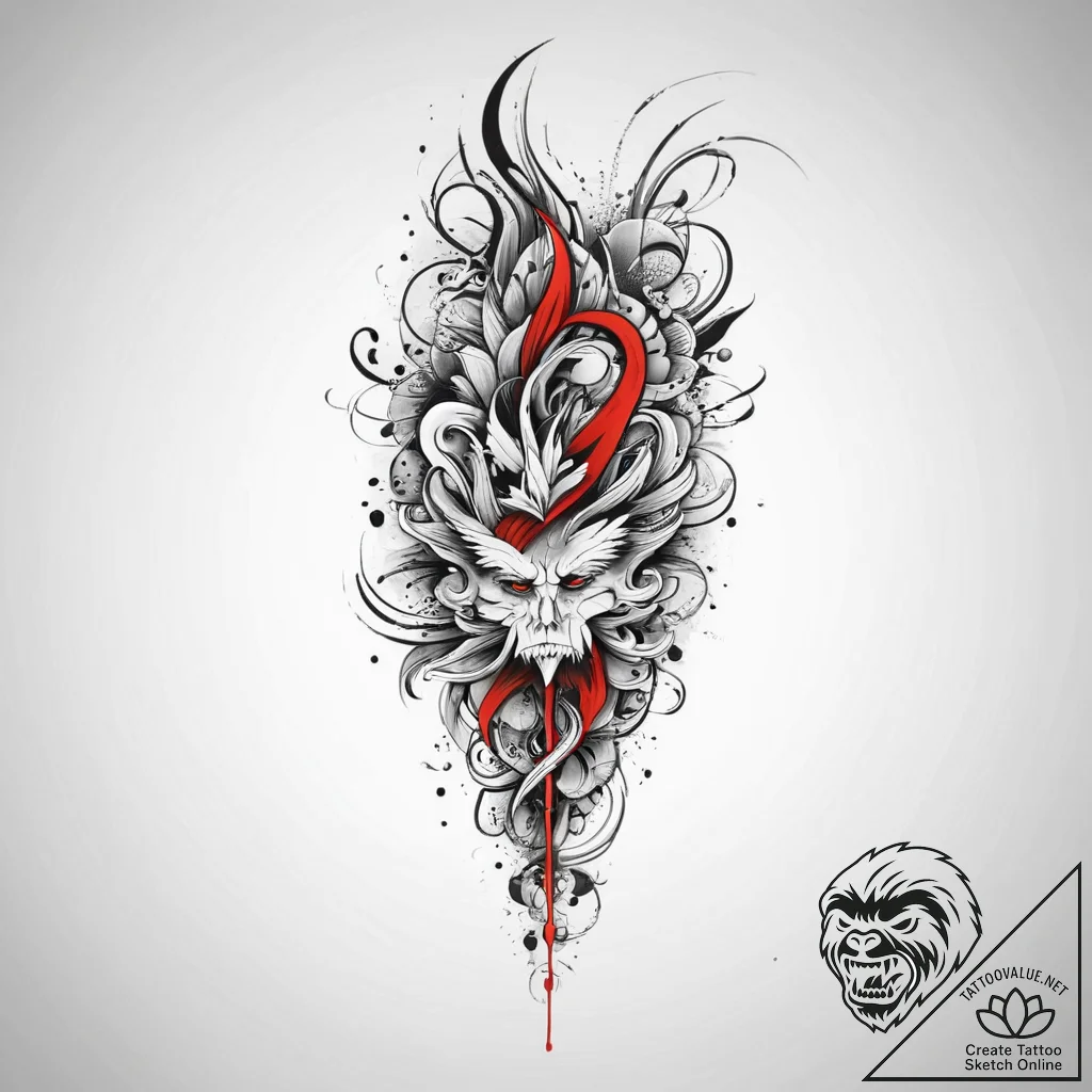 Tattoo sketch leg, concept art for tattoo, ne... - tattoo sketch (№1757245302_0, 07.09.2025 11:41) — tattoovalue.net