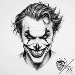 Tattoo sketch joker smile – tattoo sketch (№1757246292_0, 07.09.2025 11:58) — tattoovalue.net