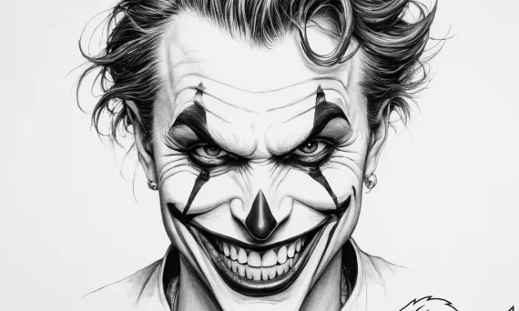 Tattoo sketch joker smile - tattoo sketch (№1757246292_0, 07.09.2025 11:58) — tattoovalue.net