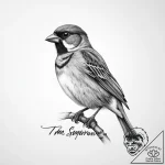 Tattoo sketch puns a sparrow that says “i’m a… – tattoo sketch (№1757247470_0, 07.09.2025 12:17) — tattoovalue.net