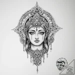 Tattoo sketch sacred portrayal – tattoo sketch (№1757249649_0, 07.09.2025 12:54) — tattoovalue.net