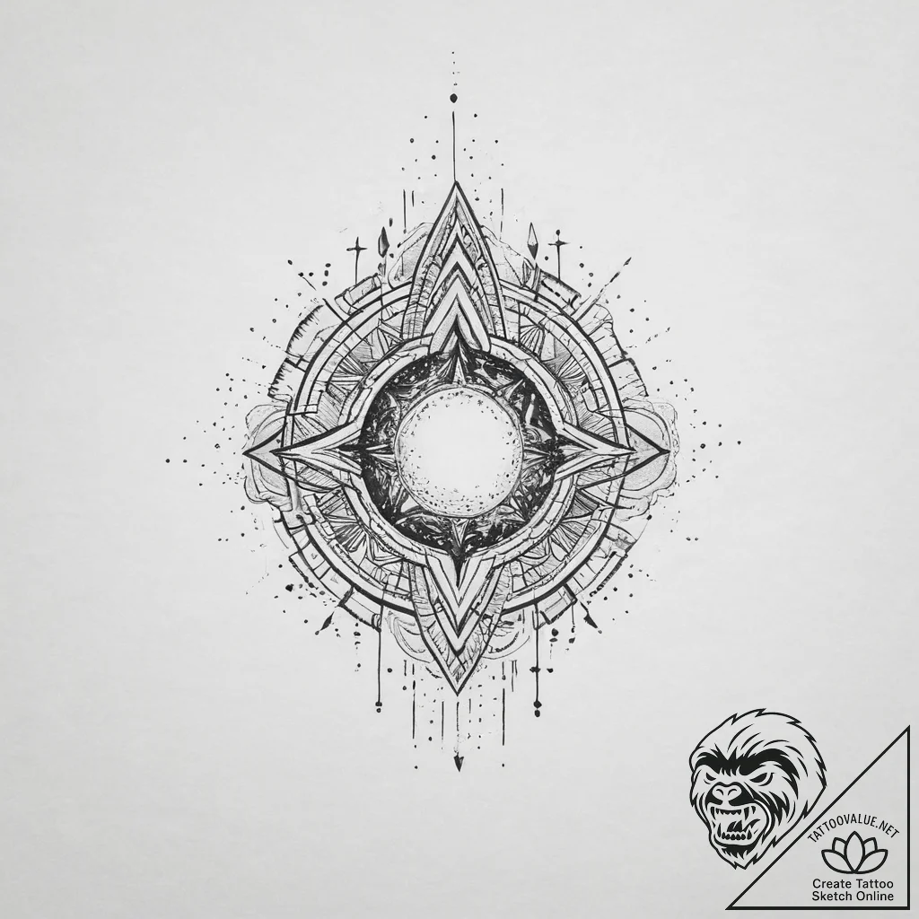 Tattoo sketch cosmic realm, tattoo drawing ou... - tattoo sketch (№1757250671_0, 07.09.2025 13:11) — tattoovalue.net